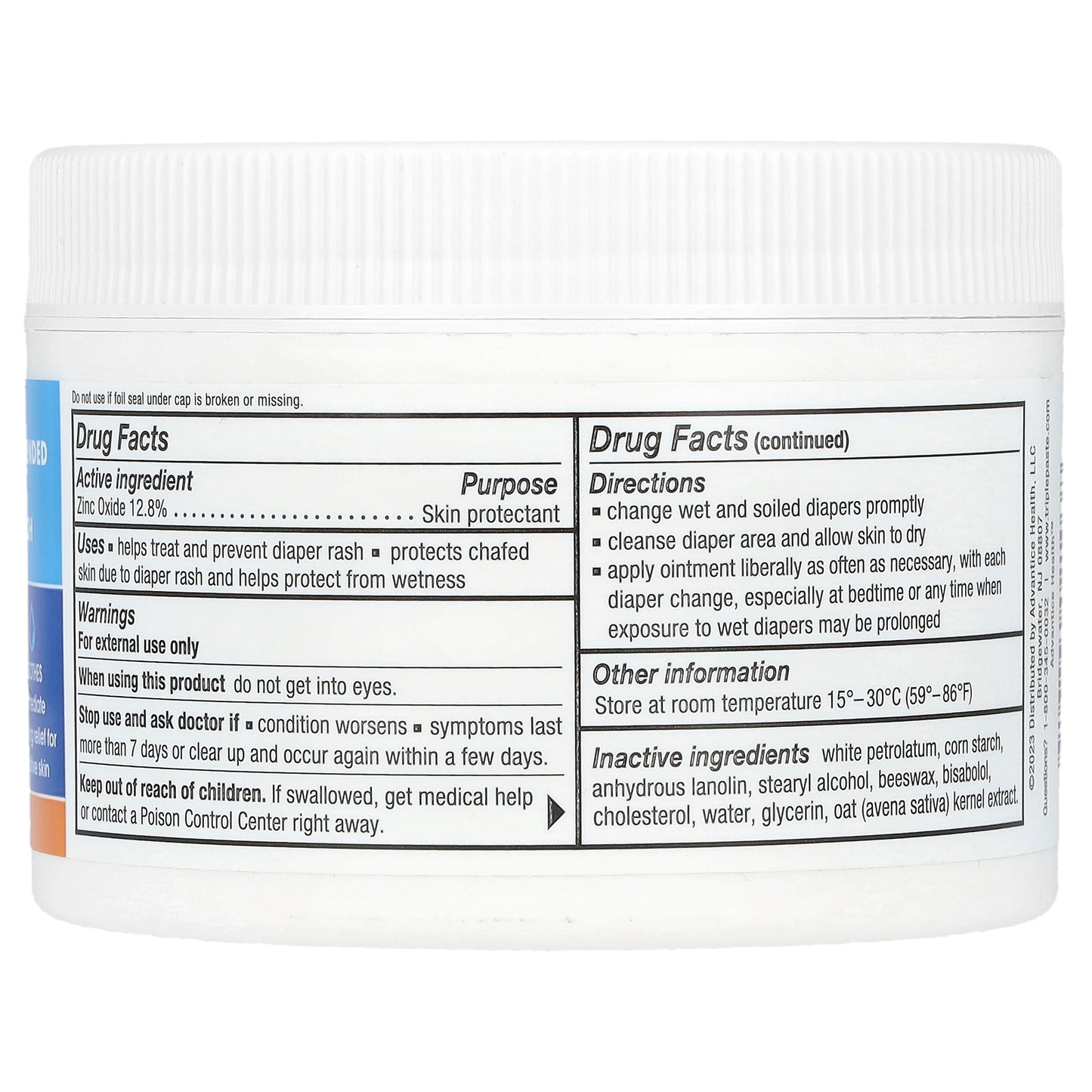 Triple Paste, Zinc Oxide Medicated Diaper Rash Ointment, Fragrance-Free, 8 oz (227 g)