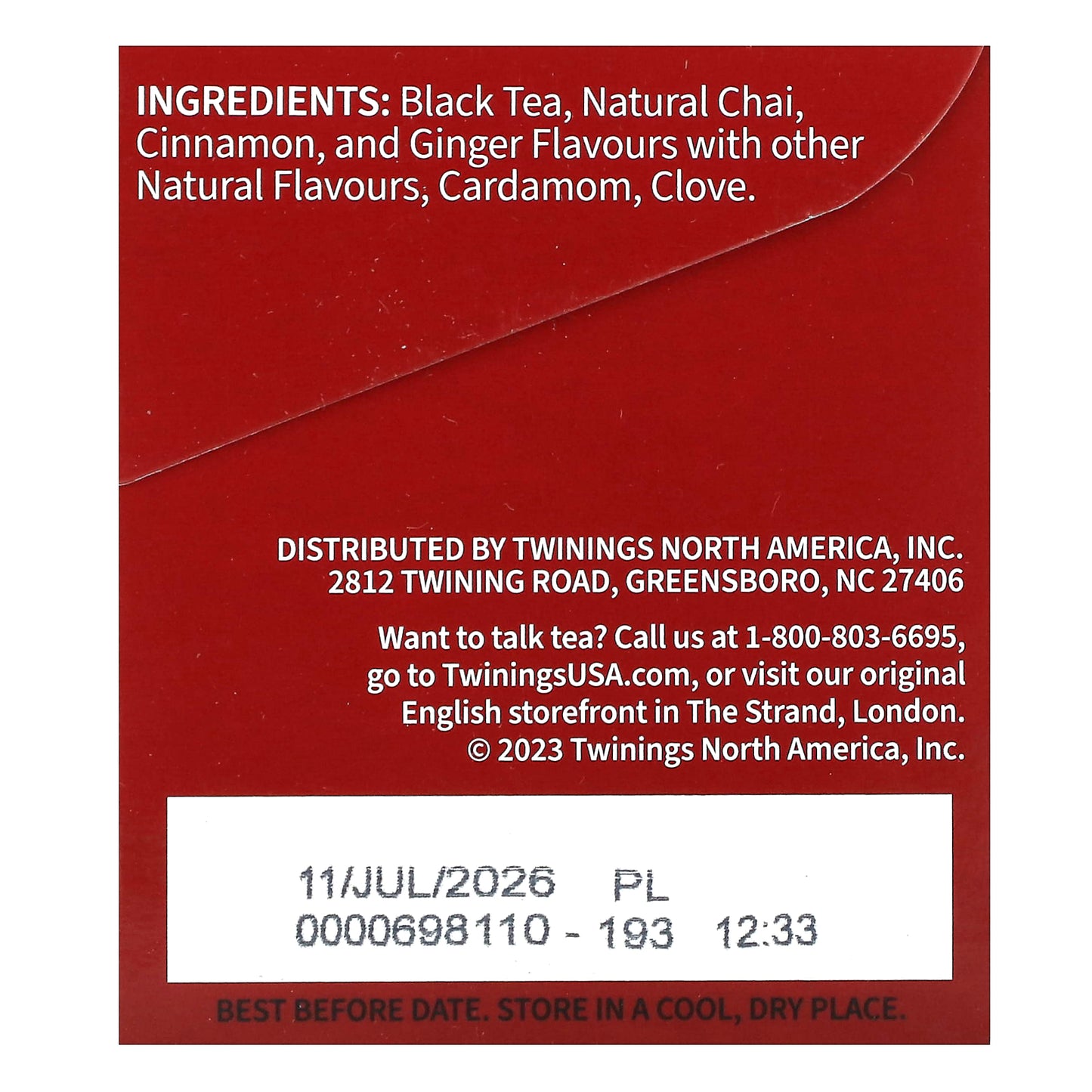 Twinings, Flavored Black Tea, Chai, Ultra Spice , 20 Tea Bags, 1.41 oz (40 g)