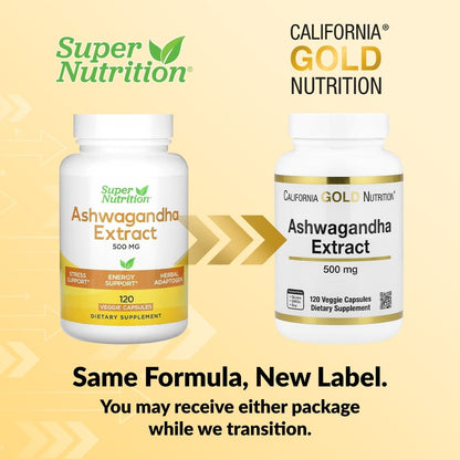 California Gold Nutrition, Ashwagandha, 500 mg, 120 Veggie Capsules