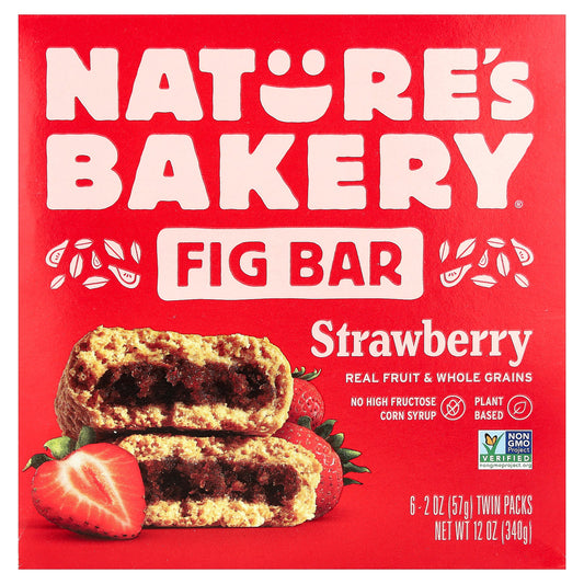 Nature's Bakery, Fig Bar, Strawberry, 6 Twin Packs, 2 oz (57 g) Each