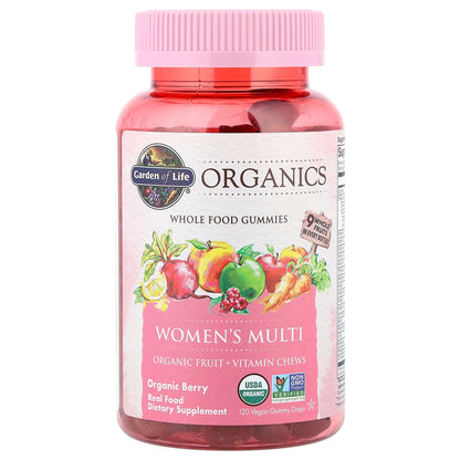 Garden of Life, Organics, Women's Multi Gummies, Organic Berry, 120 Vegan Gummy Drops