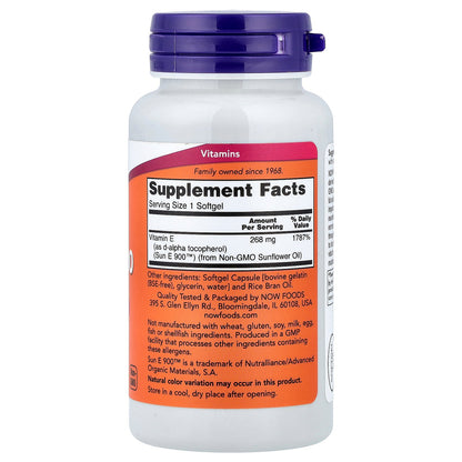 NOW Foods, Sun-E™ 400, 268 mg (400 IU), 60 Softgels