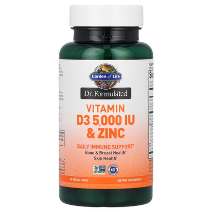 Garden of Life, Vitamin D3 & Zinc, 30 Small Tabs
