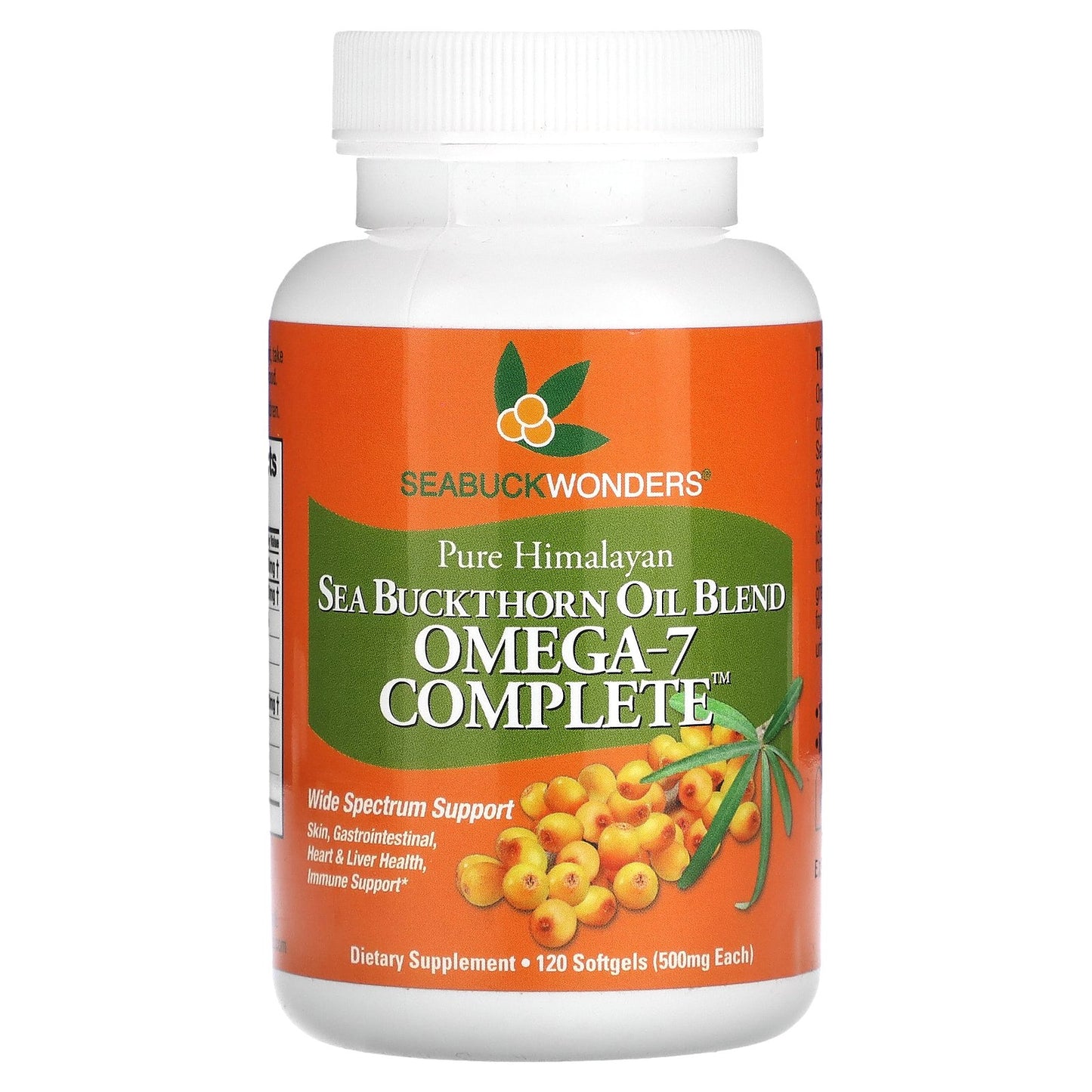 SeaBuckWonders, Sea Buckthorn Oil Blend, Omega-7 Complete, 1,000 mg, 120 Softgels (500 mg per Softgel)