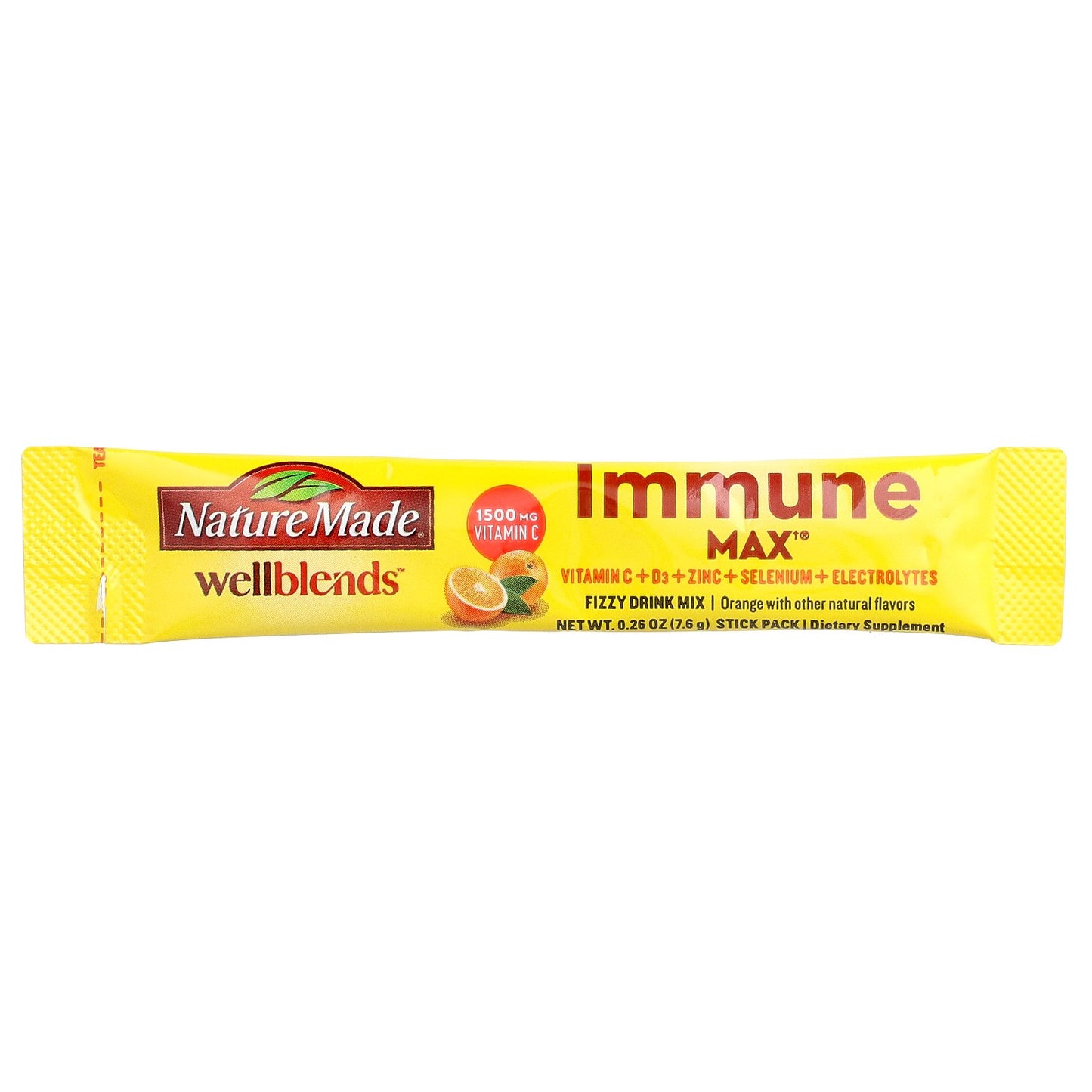 Nature Made, Wellblends™, Immune Max®, Orange, 30 Stick Packs, 0.26 oz (7.6 g) Each