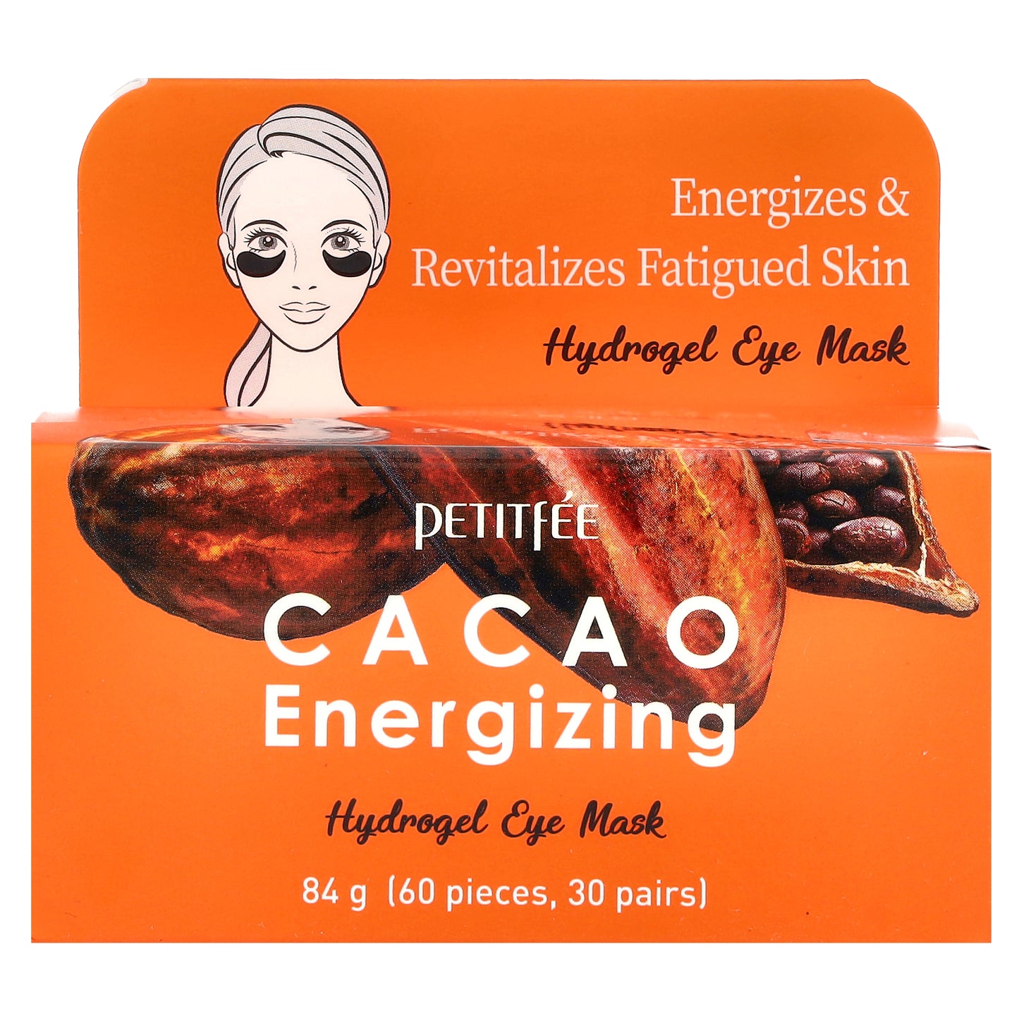 Petitfee, Cacao Energizing Hydrogel Eye Mask, 60 Patches, 84 g