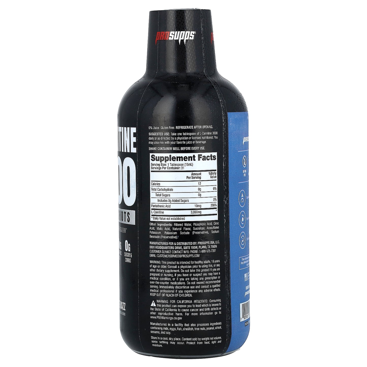 ProSupps, L-Carnitine 3000 Liquid Shots, Blue Razz, 16 fl oz (473 ml)