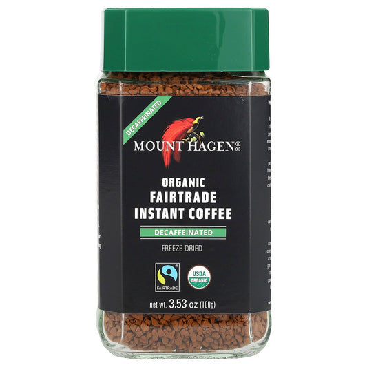 Mount Hagen, Organic Fairtrade Instant Coffee, Decaffeinated, 3.53 oz (100 g)