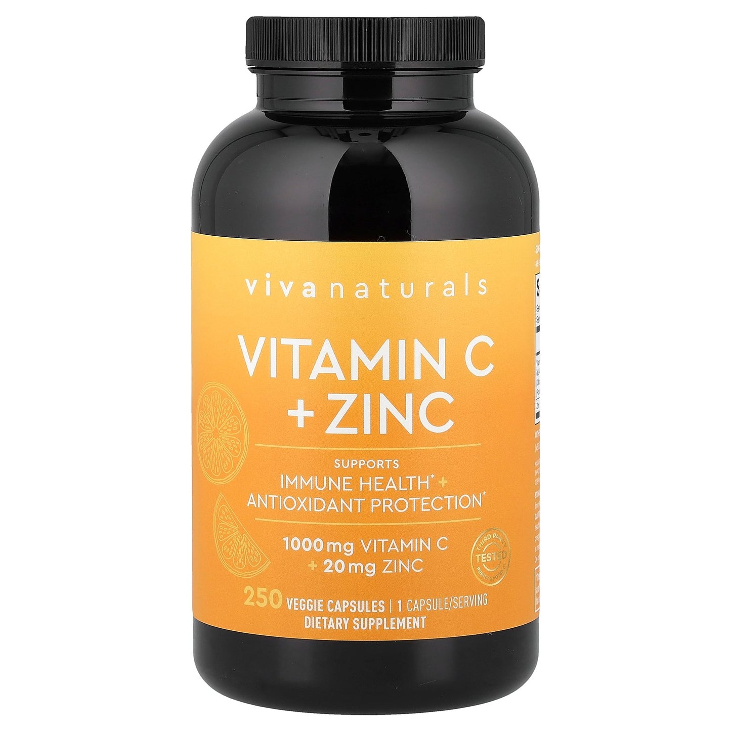 Viva Naturals, Vitamin C + Zinc, 250 Veggie Capsules