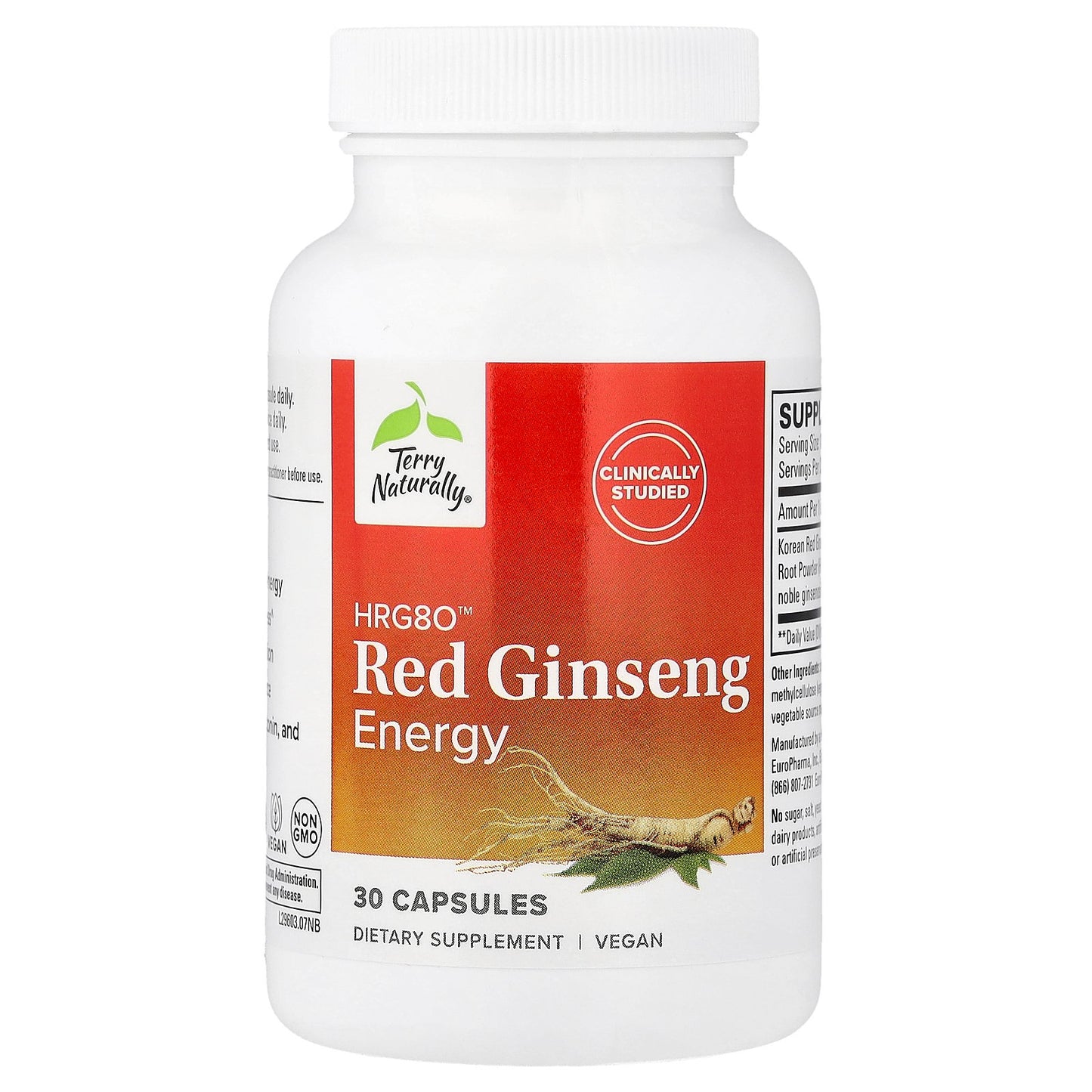 Terry Naturally, HRG80™ Red Ginseng Energy, 30 Capsules (200 mg per Capsule)