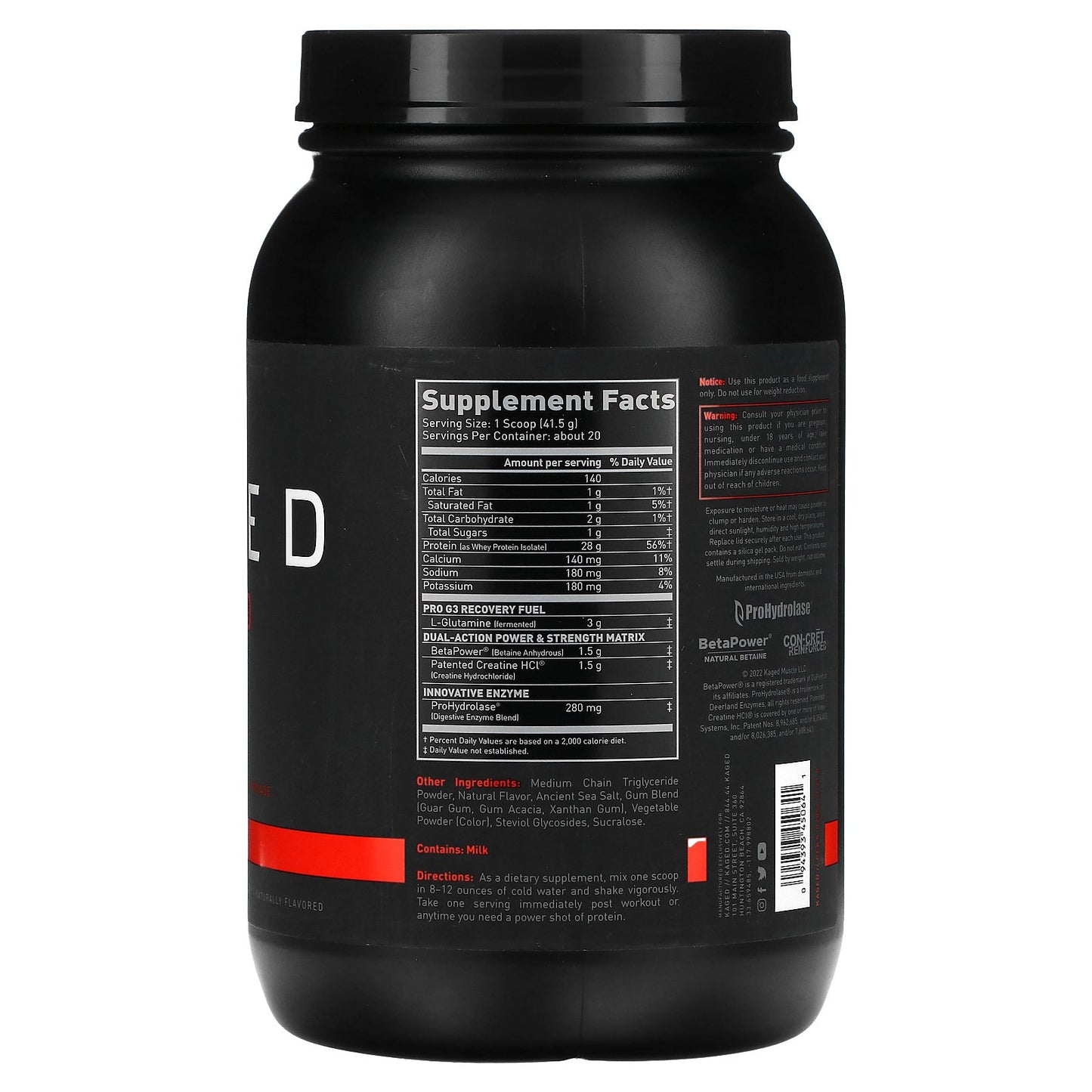 Re-Kaged, Post-Workout Protein, 1.83 lb (830 g)