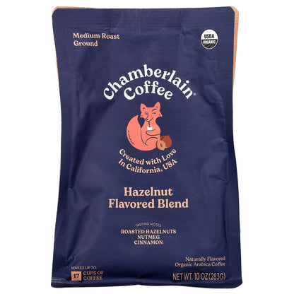 Chamberlain Coffee, Witty Fox Hazelnut Blend, Ground, Medium Roast, 10 oz (283 g)