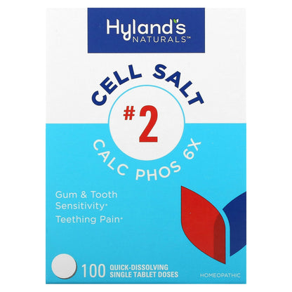 Hyland's Naturals, Cell Salt #2, Calc Phos 6X, 100 Quick-Dissolving Single Tablets