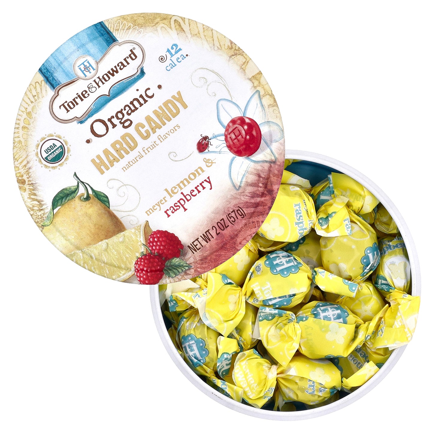 Torie & Howard, Organic Hard Candy, Meyer Lemon & Raspberry, 2 oz (57 g)
