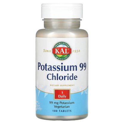 KAL, Potassium 99 Chloride, 99 mg, 100 Tablets