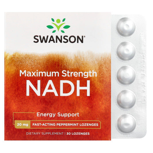 Swanson, NADH, Peppermint, 20 mg, 30 Lozenges