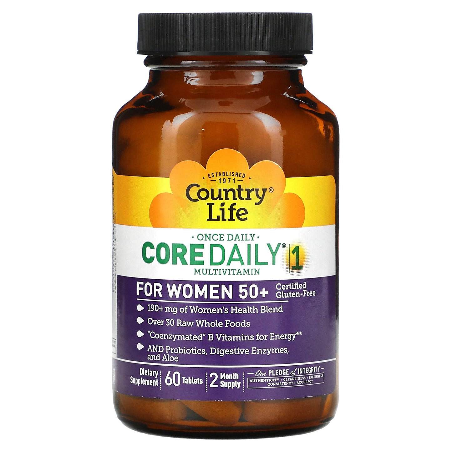 Country Life, Core Daily-1 Multivitamin for Women 50+, 60 Tablets