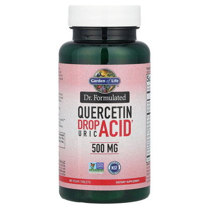 Garden of Life, Dr. Formulated, Quercetin Drop Uric Acid, 500 mg, 60 Vegan Tablets