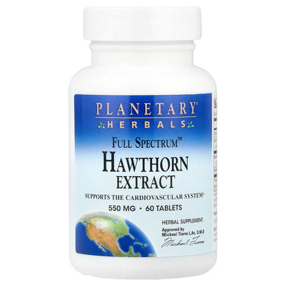 Planetary Herbals, Full Spectrum™ Hawthorn Extract, 60 Tablets