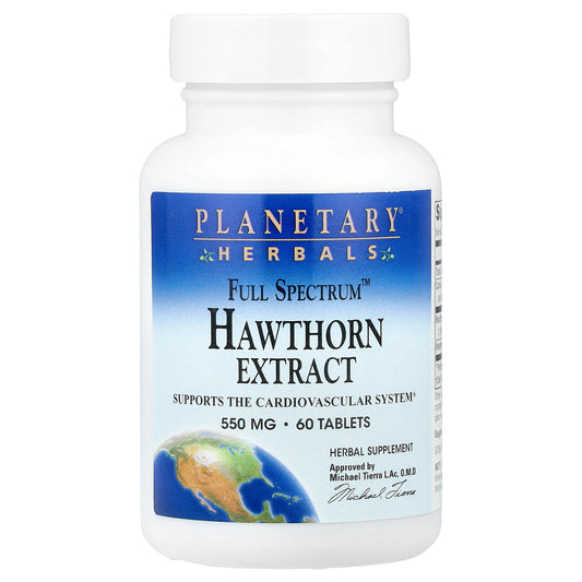 Planetary Herbals, Full Spectrum™ Hawthorn Extract, 60 Tablets