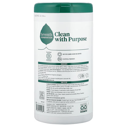Seventh Generation, Multi-Surface Wipes, Lemon Zest, 70 Wipes