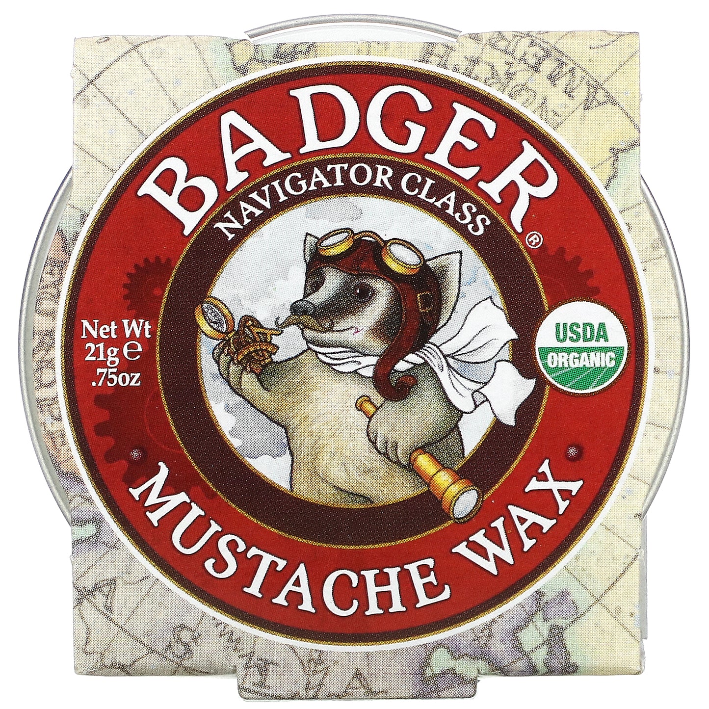 Badger, Organic Mustache Wax, 0.75 oz (21 g)