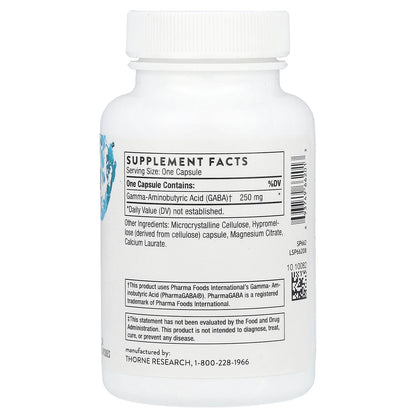 Thorne, PharmaGABA-250, 60 Capsules (250 mg per Capsule)