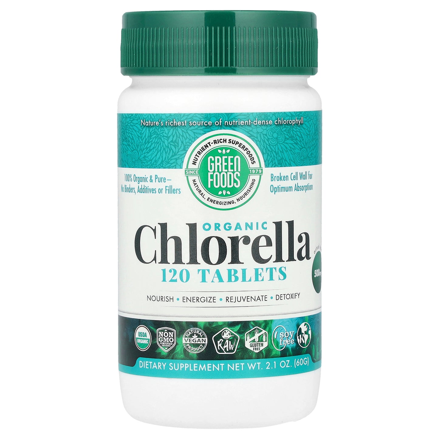 Green Foods, Organic Chlorella, 500 mg, 120 Tablets