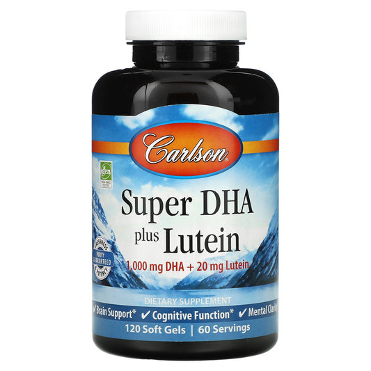 Carlson, Super DHA Plus Lutein, 120 Soft Gels