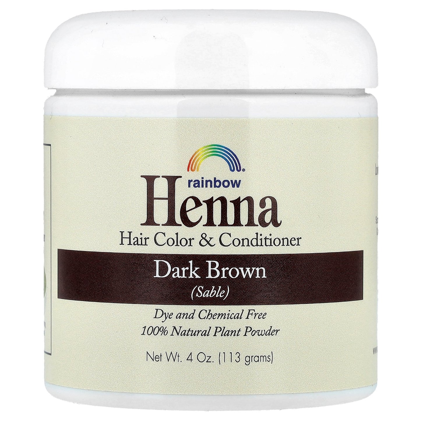 Rainbow Research, Henna, Hair Color & Conditioner, Dark Brown (Sable), 4 oz (113 g)