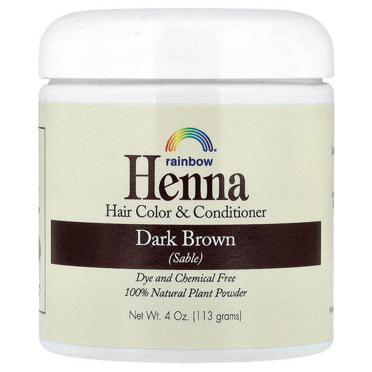 Rainbow Research, Henna, Hair Color & Conditioner, Dark Brown (Sable), 4 oz (113 g)
