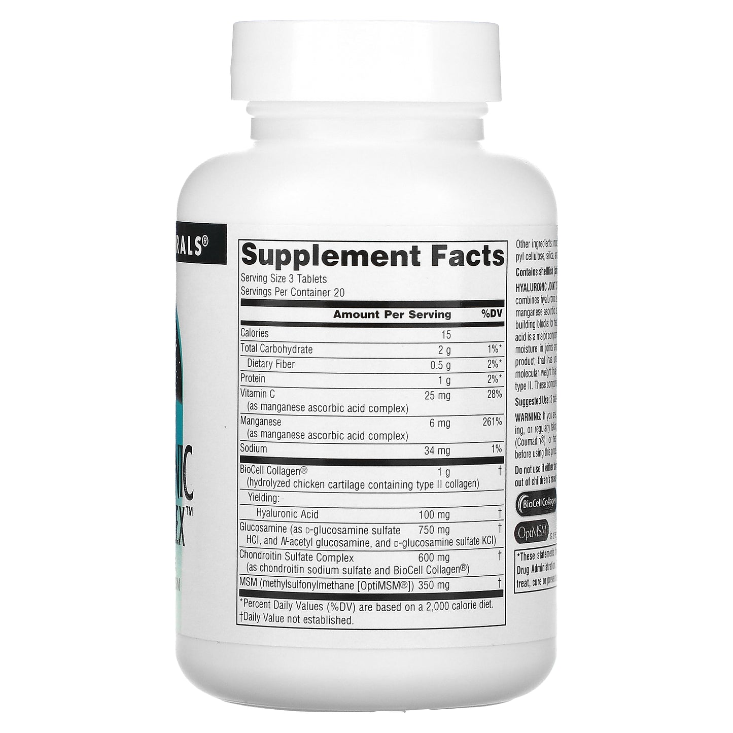 Source Naturals, Hyaluronic Joint Complex™, 60 Tablets