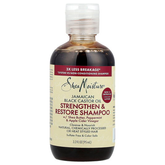SheaMoisture, Jamaican Black Castor Oil, Strengthen & Restore Shampoo, 3.2 fl oz (95 ml)