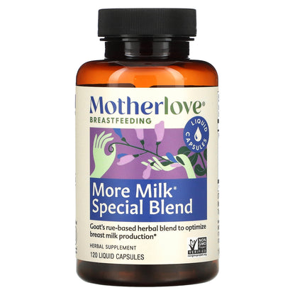 Motherlove, Breastfeeding, More Milk Special Blend, 120 Liquid Capsules