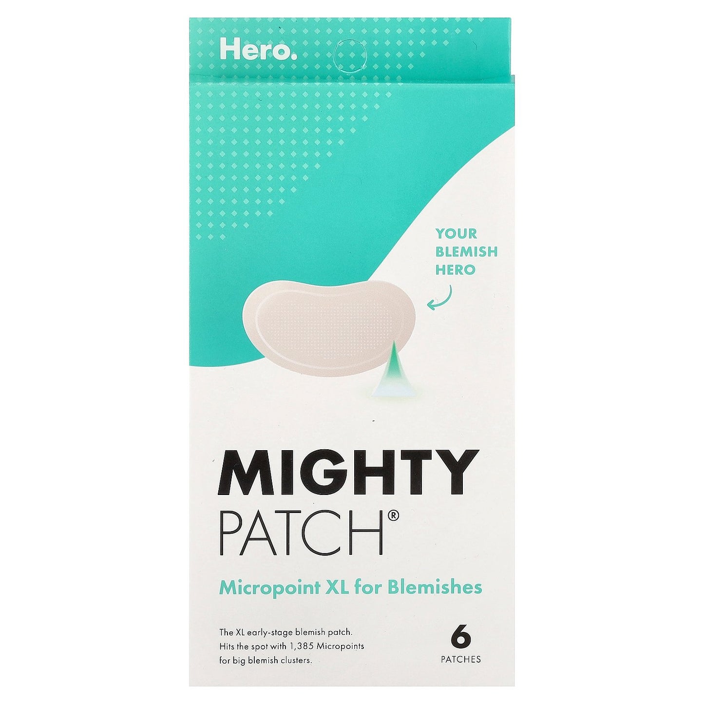 Hero Cosmetics, Mighty Patch® Micropoint XL For Blemishes, 6 Patches