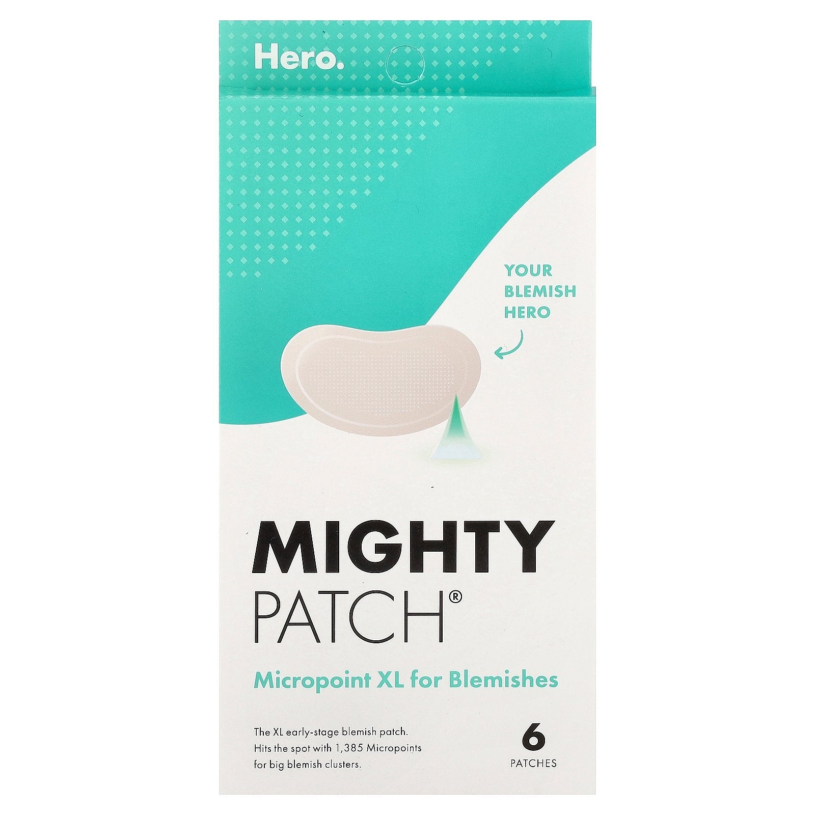 Hero Cosmetics, Mighty Patch® Micropoint XL For Blemishes, 6 Patches