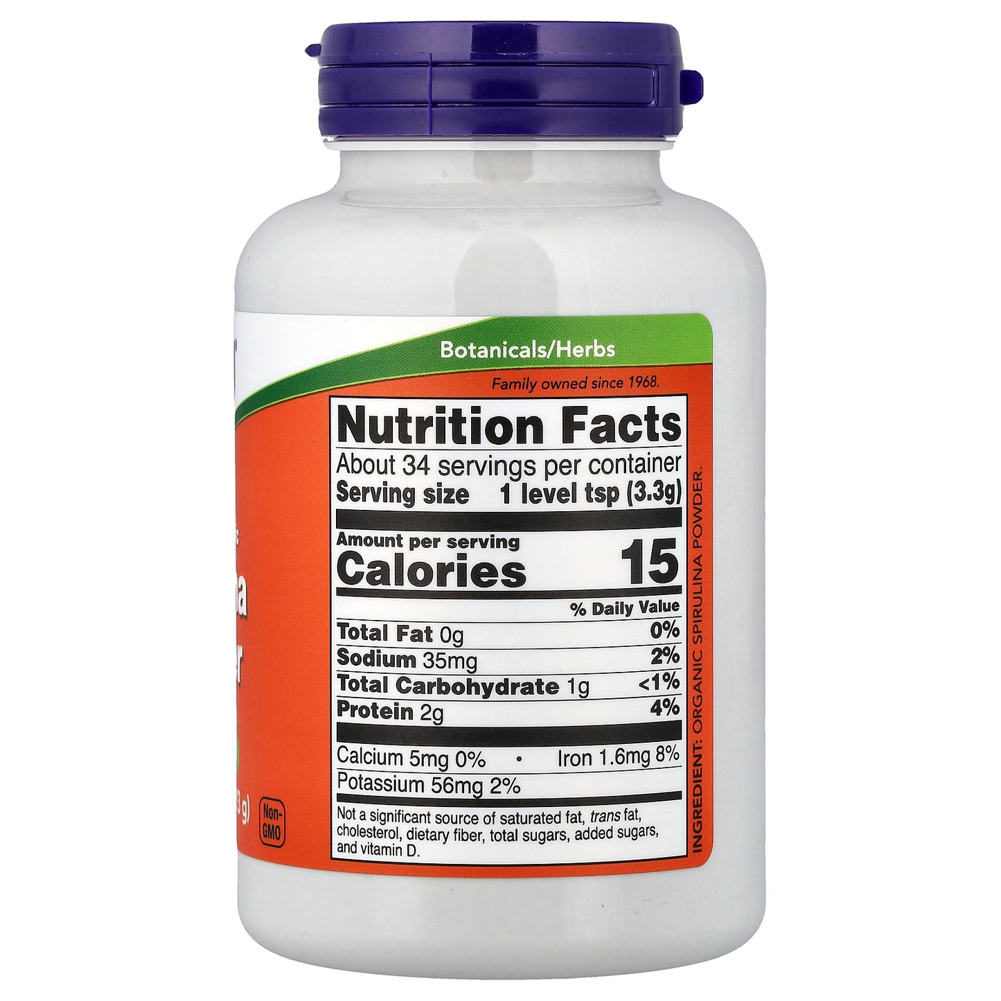 NOW Foods, Certified Organic Spirulina Powder, 4 oz (113 g)