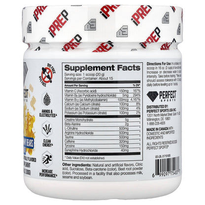 PERFECT Sports, iPrep, Advanced Pre-Workout, Orange Gummy Bears, 10.6 oz (300 g)