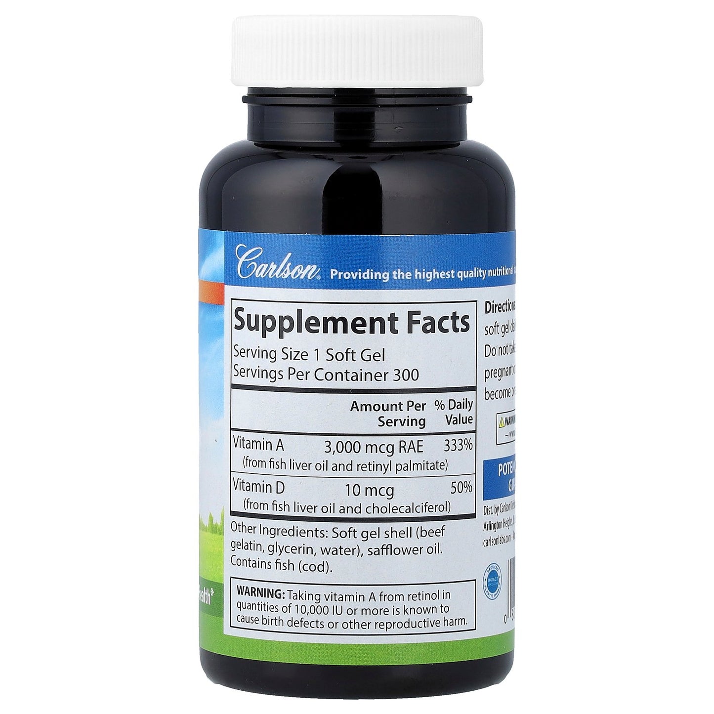 Carlson, Vitamins A & D, 300 Soft Gels