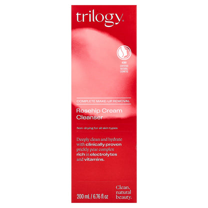 Trilogy, Rosehip Cream Cleanser, For All Skin Types, 6.76 fl oz (200 ml)