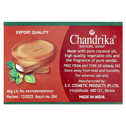 Chandrika Soap, Sandal Bar Soap, 75 g
