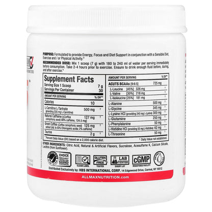 ALLMAX, ACUTS™, Amino-Charged Energy, Watermelon, 7.4 oz (210 g)