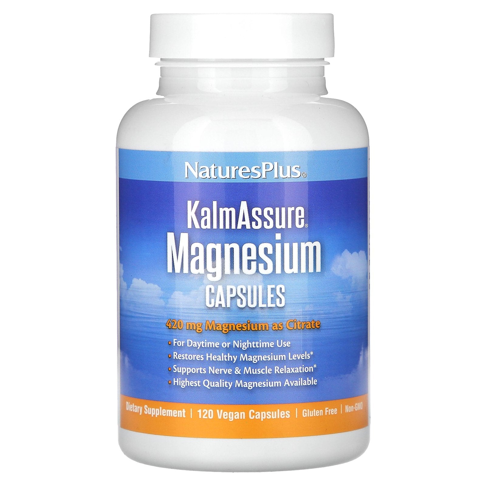 NaturesPlus, KalmAssure, Magnesium, 120 Vegan Capsules (105 mg per Capsule)
