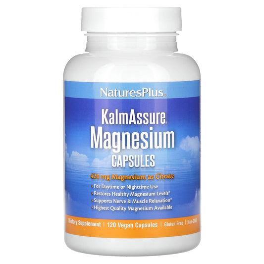 NaturesPlus, KalmAssure, Magnesium, 120 Vegan Capsules (105 mg per Capsule)