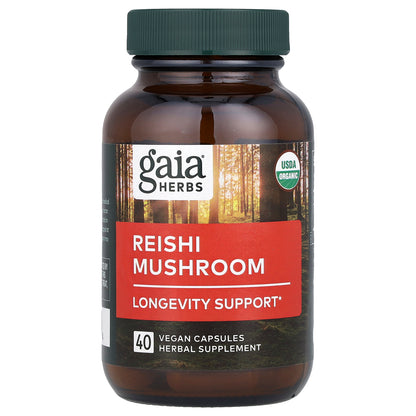 Gaia Herbs, Reishi Mushroom, 450 mg, 40 Vegan Capsules