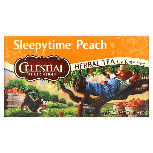 Celestial Seasonings, Herbal Tea, Sleepytime® Peach, Caffeine Free, 20 Tea Bags, 1.1 oz (30 g)