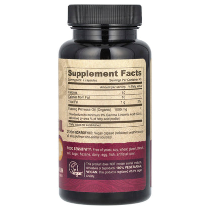 Deva, Vegan Evening Primrose Oil, 90 Vegan Caps (500 mg per Capsule)