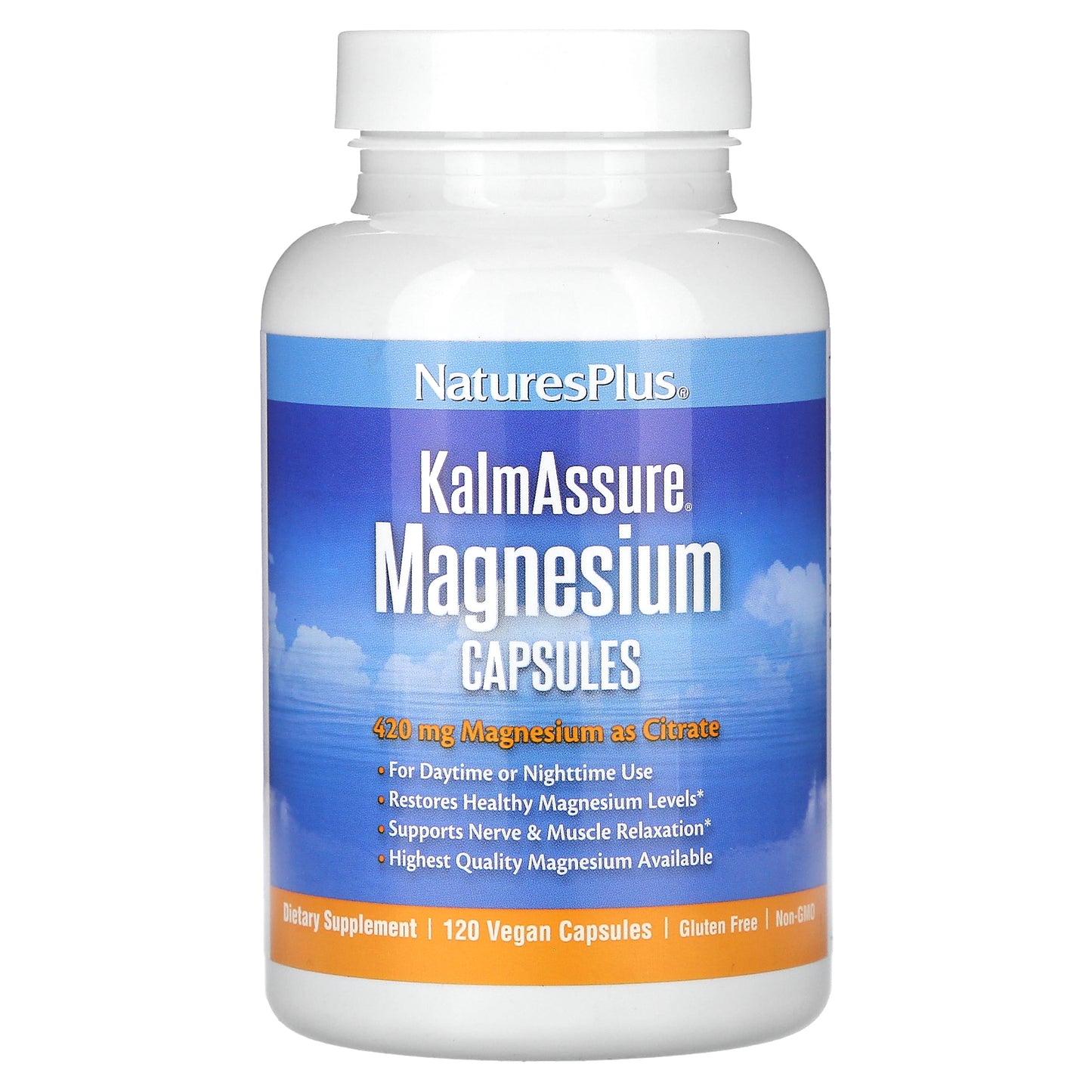 NaturesPlus, KalmAssure®, Magnesium, 120 Vegan Capsules (105 mg per Capsule)
