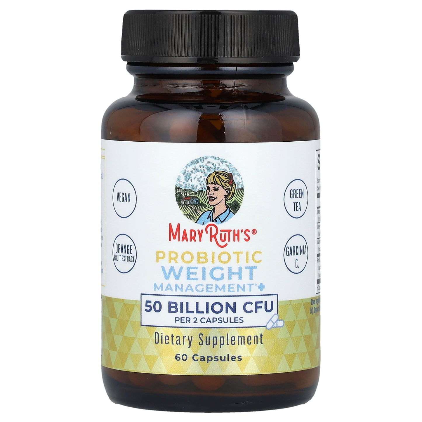 MaryRuth's, Probiotic Weight+ Management, 50 Billion CFU, 60 Capsules