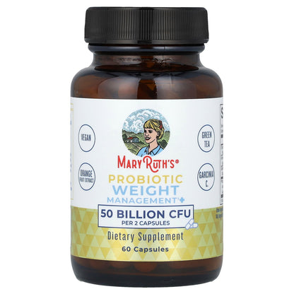MaryRuth's, Probiotic Weight+ Management, 50 Billion CFU, 60 Capsules